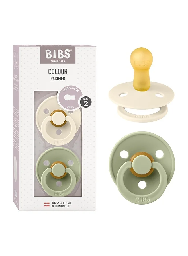 Premium Natural Rubber Baby Pacifiers (Sage/Ivory, Pack of 2, 6-18 Months) myacg