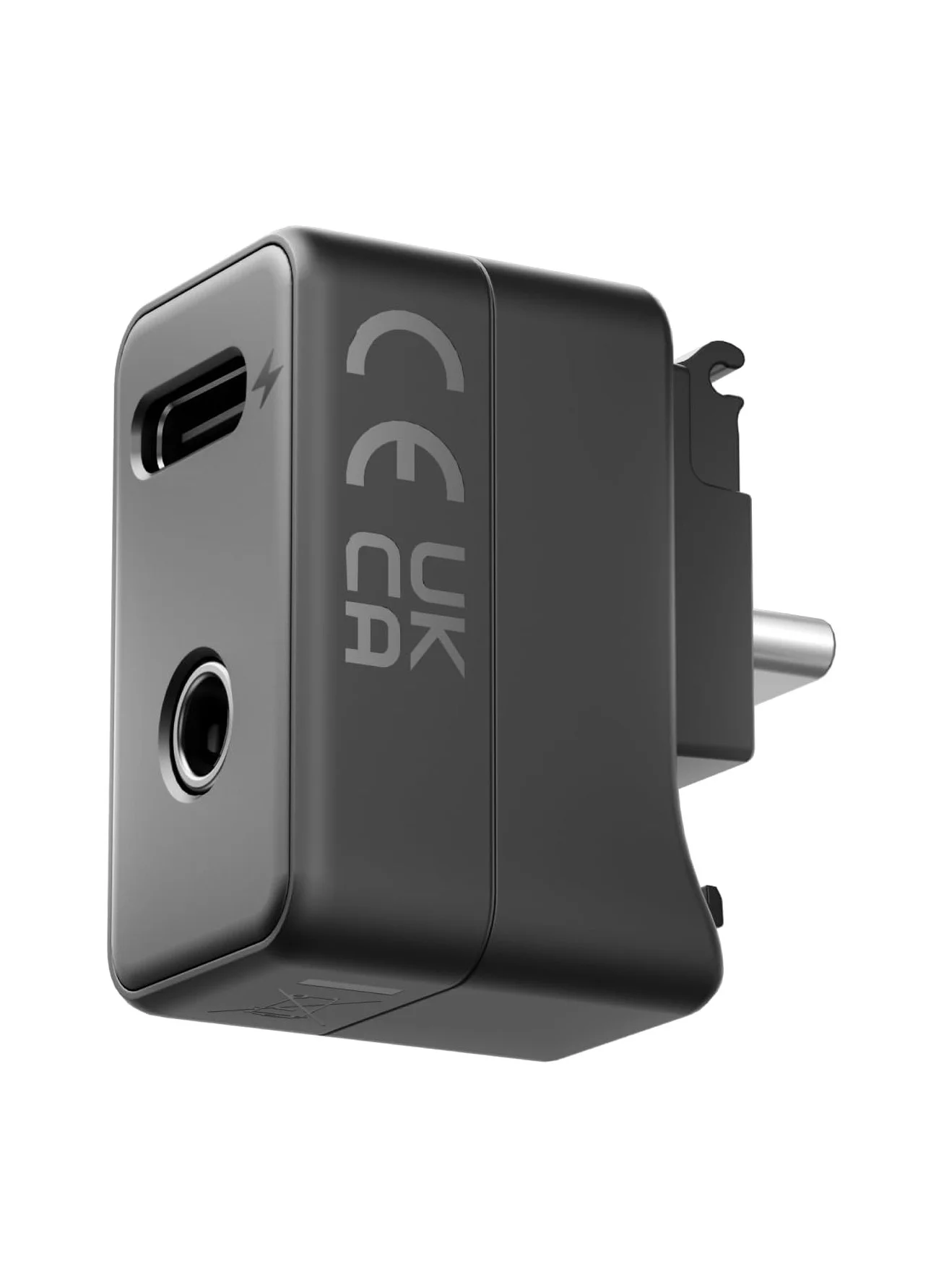 Premium External Microphone Adapter with USB-C Charging Pass-Through for Action Cameras (Black, 3.5mm) 25tjr