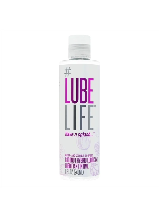 Lube Life Coconut Hybrid Lubricant Premium Water-Based & Coconut Oil Massage Gel for Couples (236 mL) 22m9l