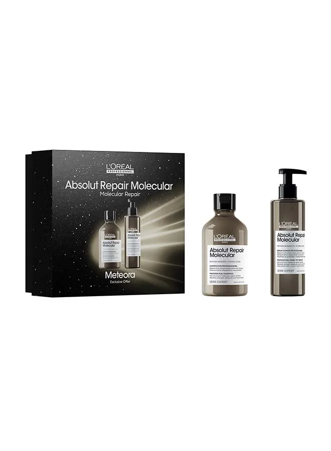 Professional Hair Repair Duo Set - Molecular Shampoo and Rinse-Off Serum (300 mL + 250 mL) tn03e