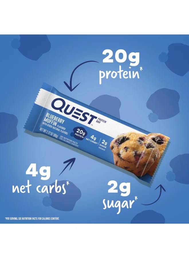 Premium Blueberry Muffin Protein Bars High Protein Low Sugar Keto Friendly (12 Count, 720g) hn1qw