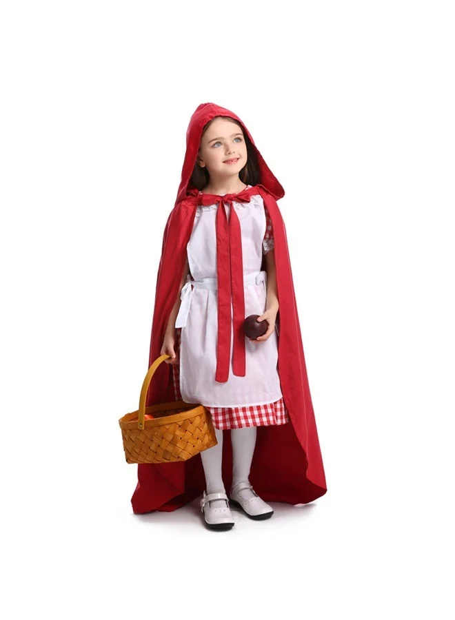 Yongsheng Little Red Riding Hood Costume for Girls Premium Dress with Cloak and Hood (Red, S) 4ny86