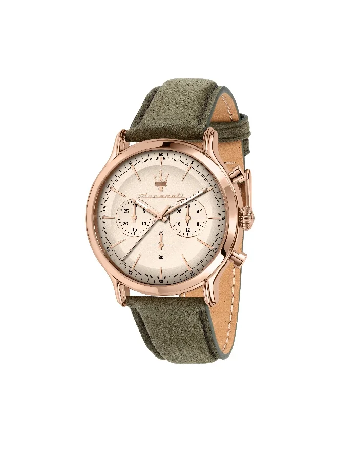 Premium Chronograph Analog Watch for Men Leather Strap Quartz Movement (Black) u3oqj