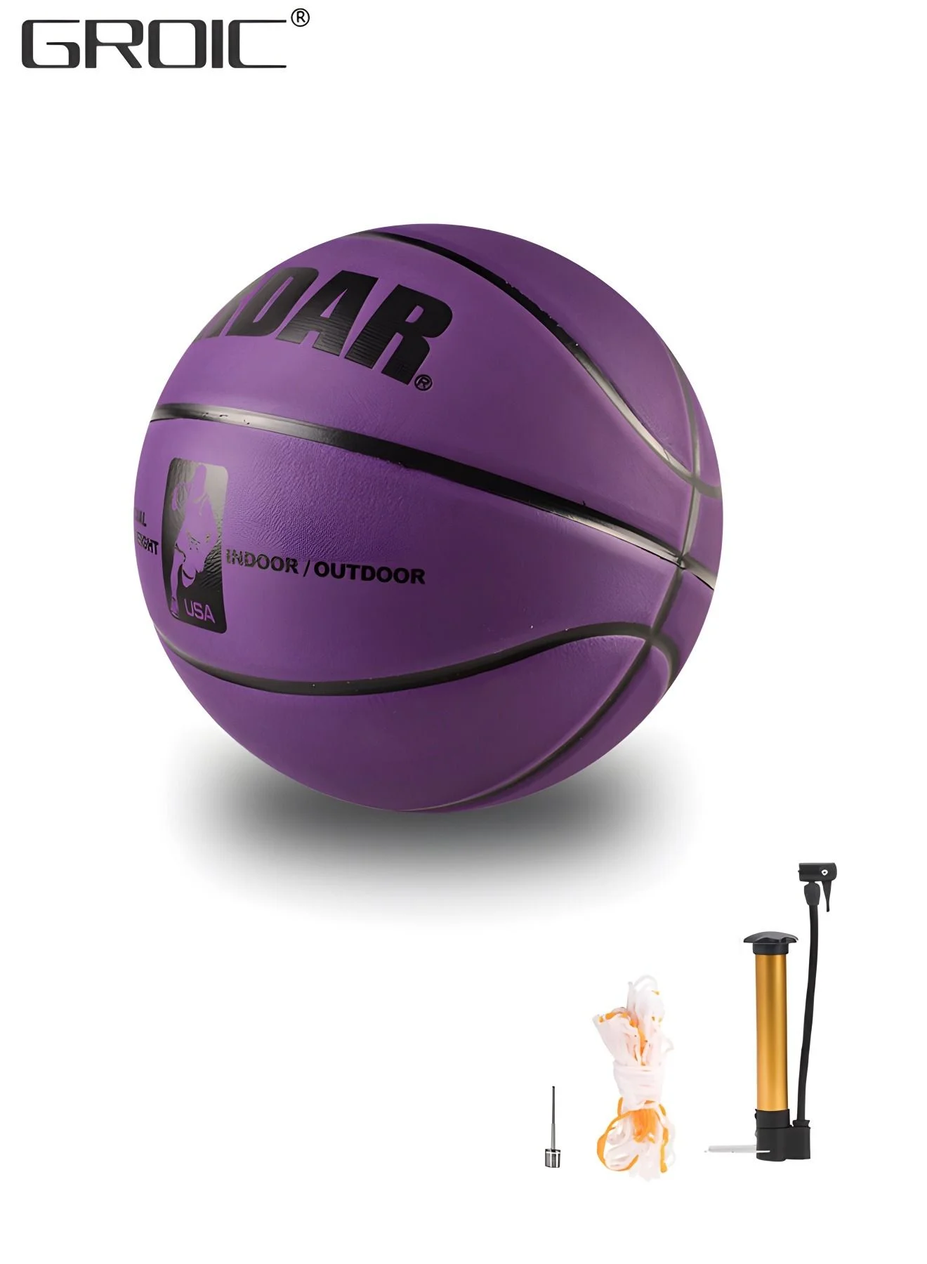 GROIC Professional Basketball (Size 7, PU Leather) Official Standard Indoor Outdoor Training Ball 2czze