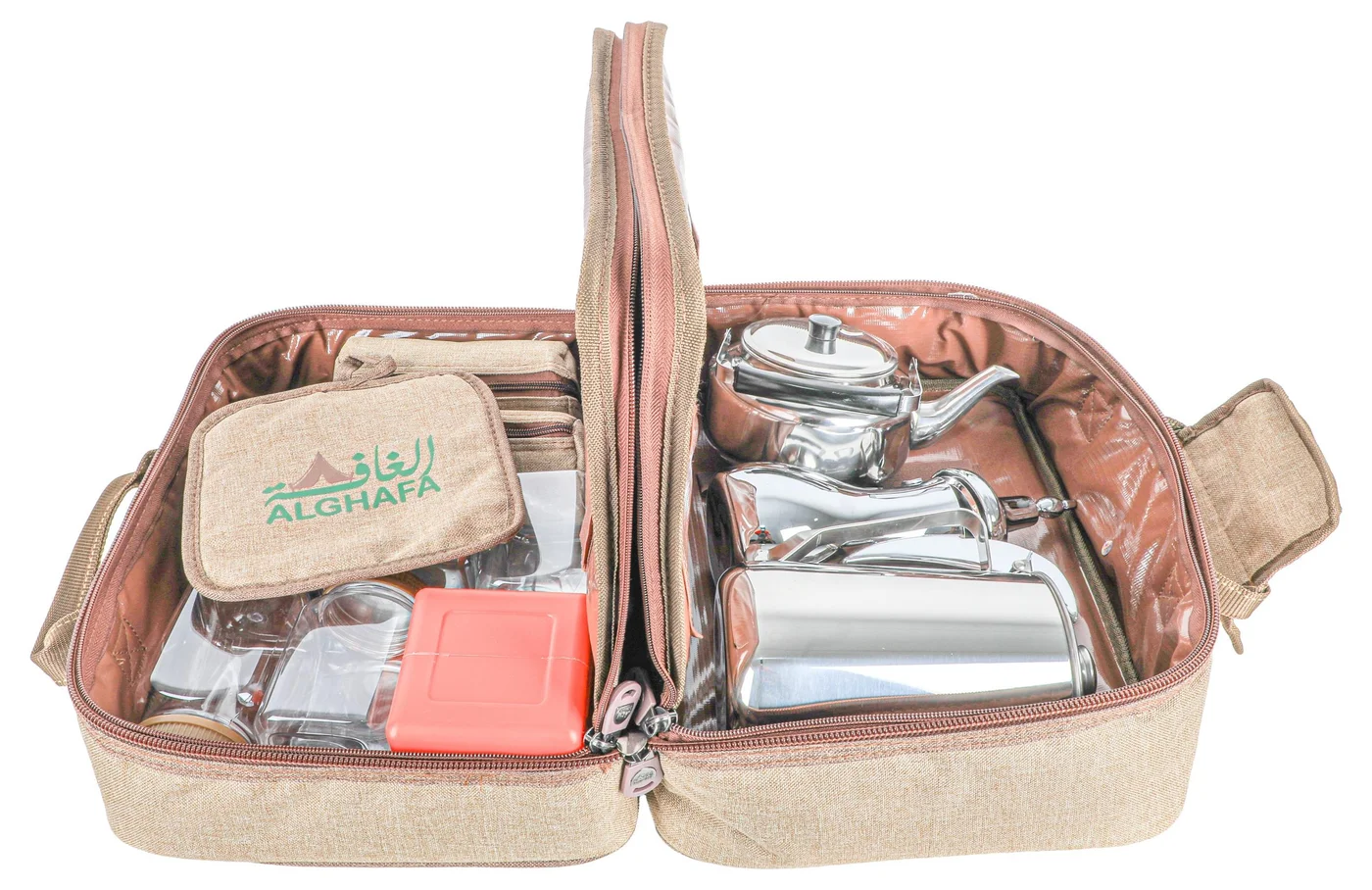 ALGhafa Premium Wooden Tea and Coffee Storage Organizer Box (Natural Wood, 1 Unit) f4g0n