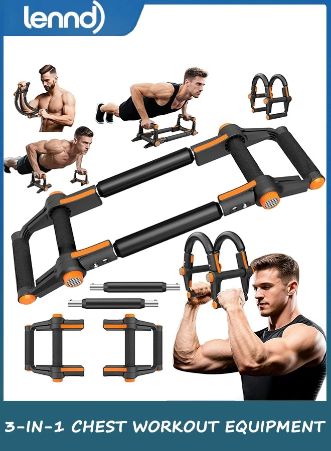 LENND Adjustable Arm Trainer 3-in-1 Chest Workout Equipment Heavy-Duty Resistance (27-65kg) for Men and Women 5zi4p