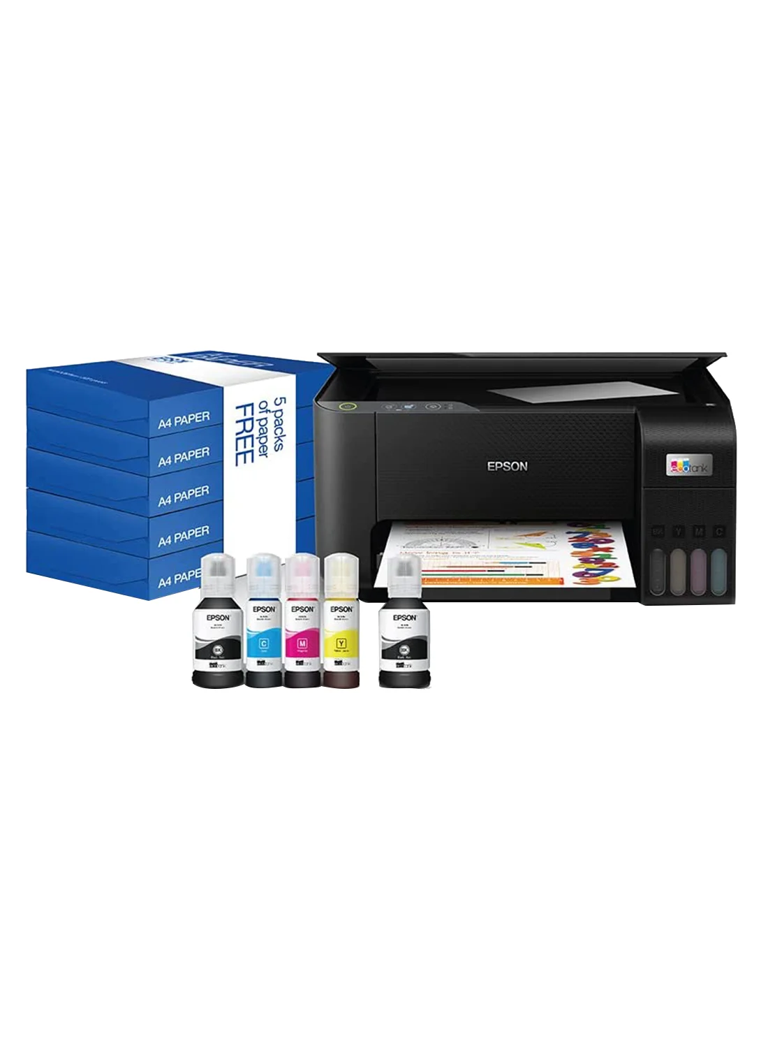 All-in-One Ink Tank Printer System with SmartPanel and Premium Business Paper (Black, 2500 Sheets) bjxnn