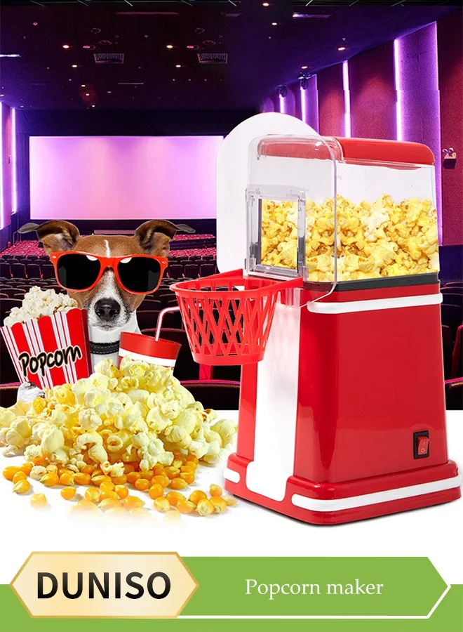 DUNISO Electric Hot Air Popcorn Maker Machine Premium Non-Stick Interior Compact Design for Home and Parties (1200W) smpd1
