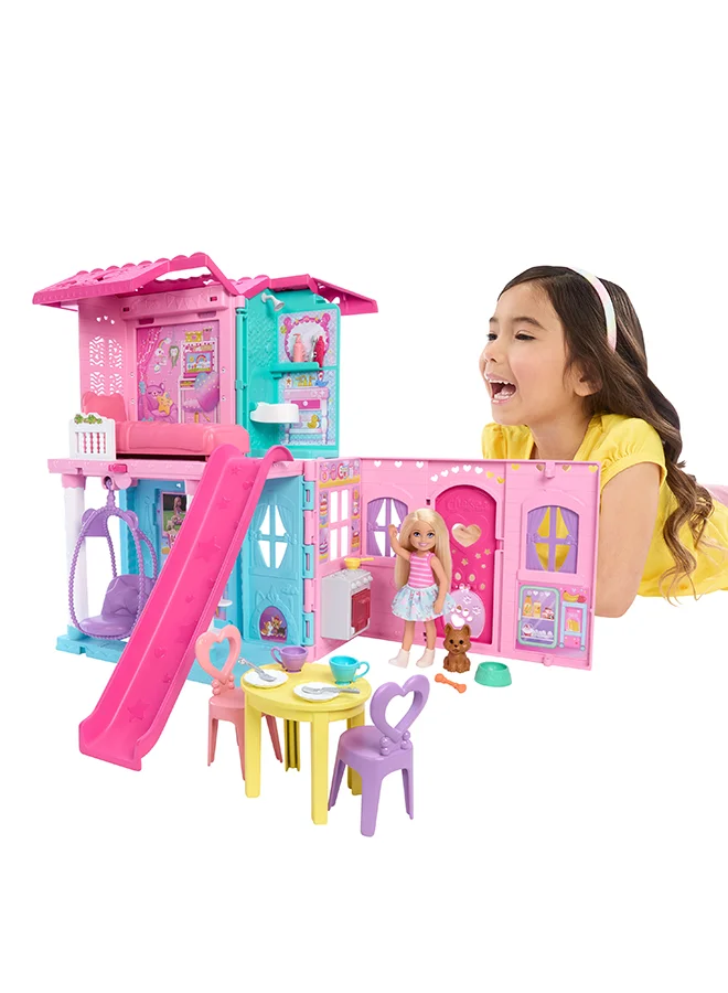 Fashion Doll Chelsea Toy Dollhouse with 15+ Accessories and Pet Dog (43 cm x 33 cm) 2ghvh