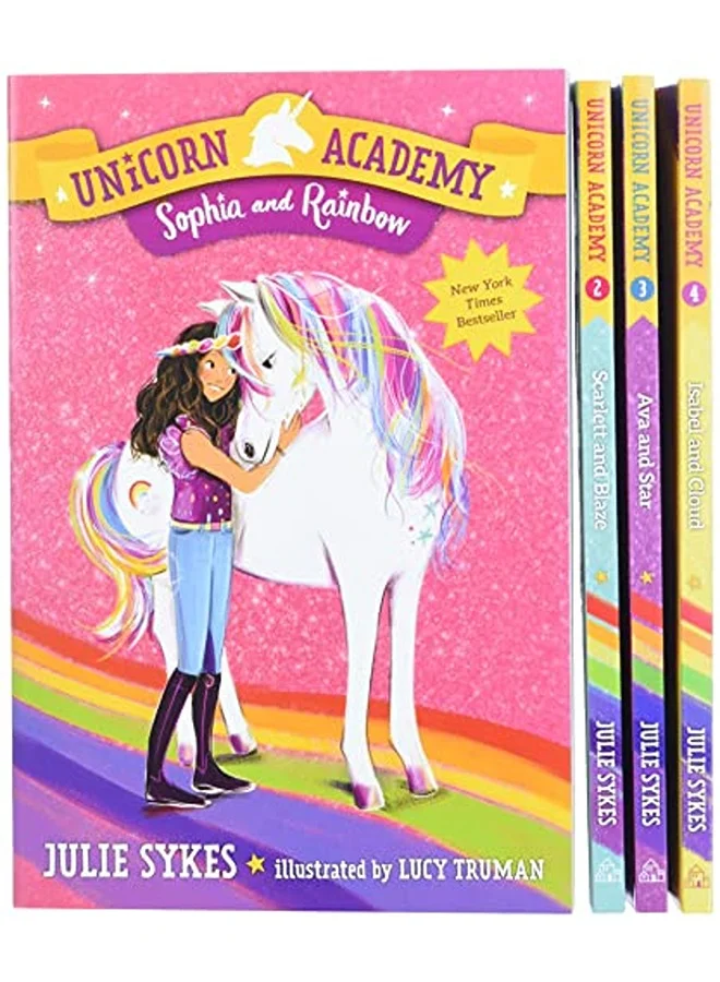 Unicorn Academy Rainbow of Adventure Boxed Set (Books 1-4) Premium Children's Fantasy Fiction Collection for Kids l5x4j