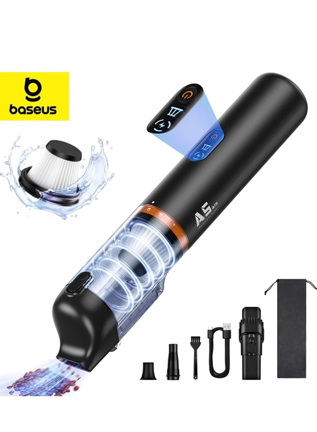 Premium Cordless Handheld Vacuum Cleaner 130W High-Power Suction with Brushless Motor and USB-C Fast Charging for Car and Home Use 2tmi3