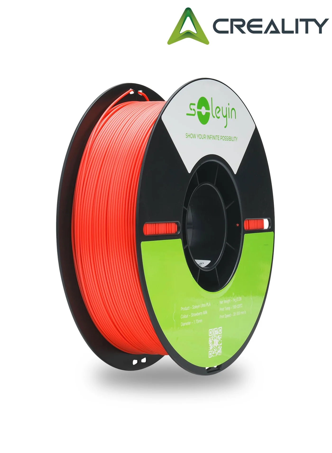 Soleyin Ultra PLA 3D Printer Filament (1.75mm, Red Strawberry Milk) High-Speed Professional Printing Material for FDM Printers anc71