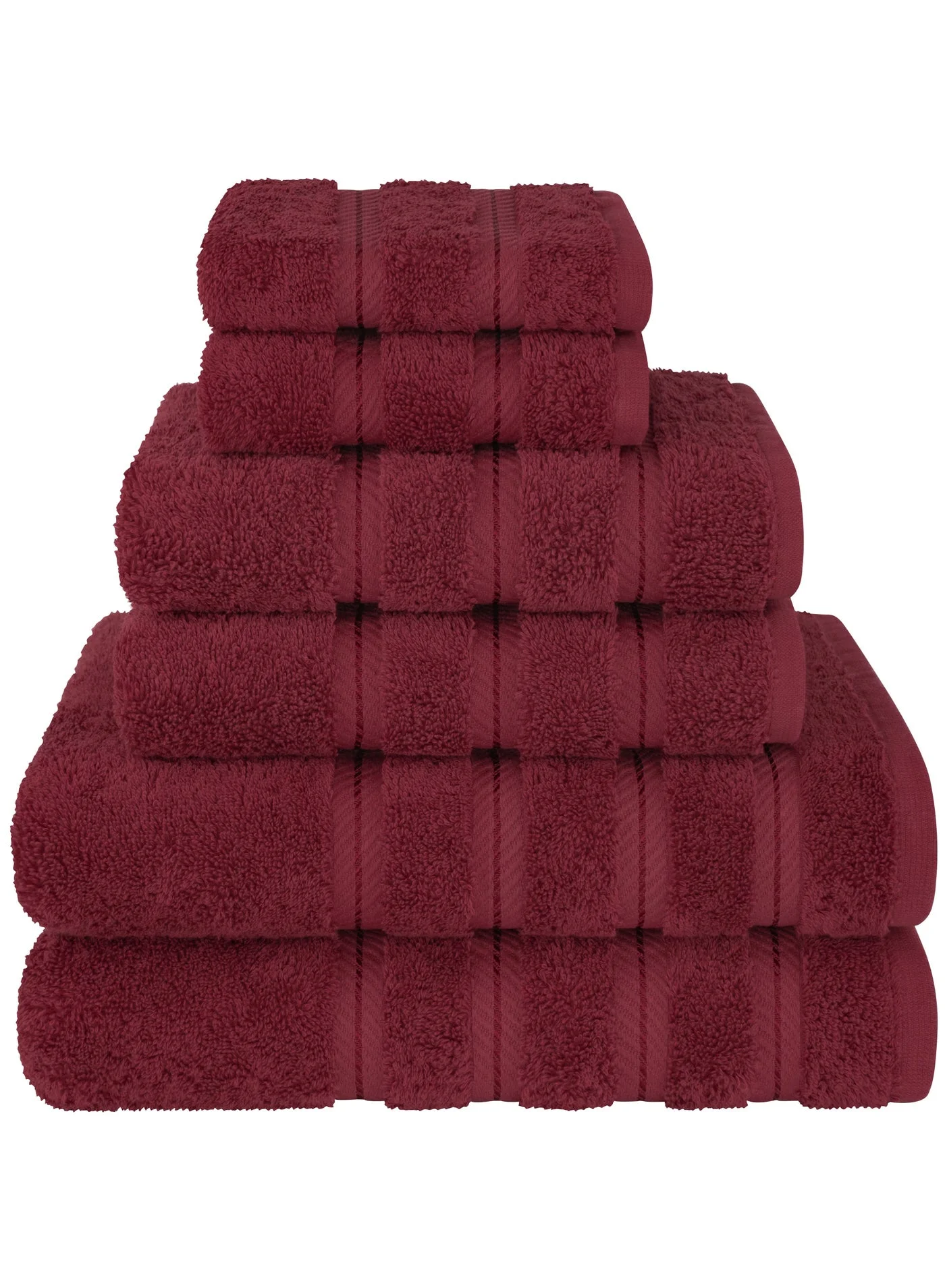 Safi Plus Luxury Hotel Quality Bath Towel Set 600 GSM Combed Cotton (Bordeaux, 6 Piece Set) wggw2