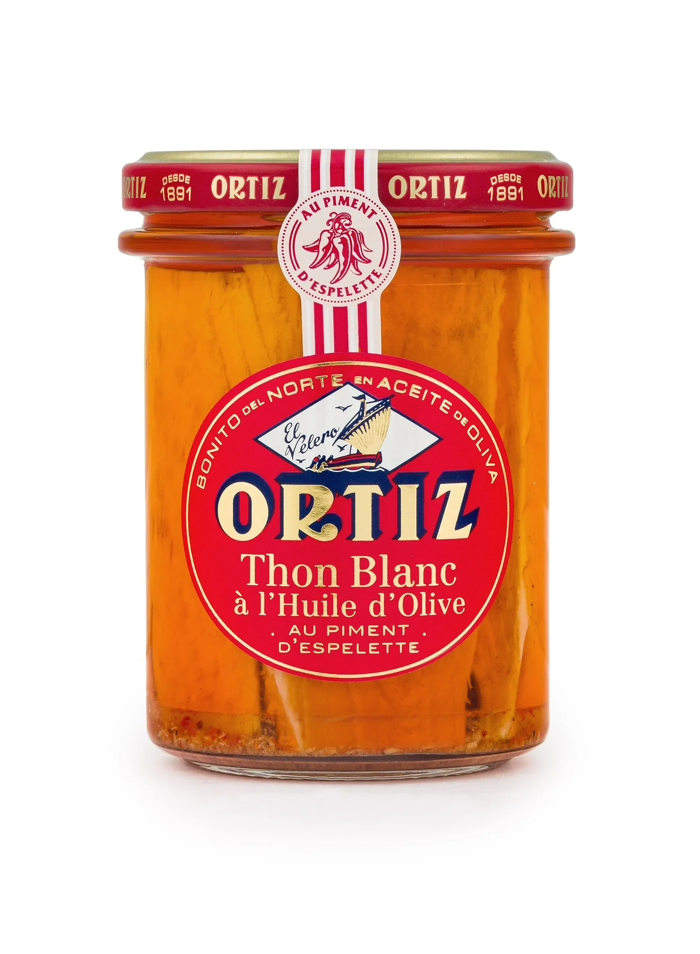 ORTIZ White Tuna Fillets in Olive Oil with Espelette Pepper (110g) ymskm