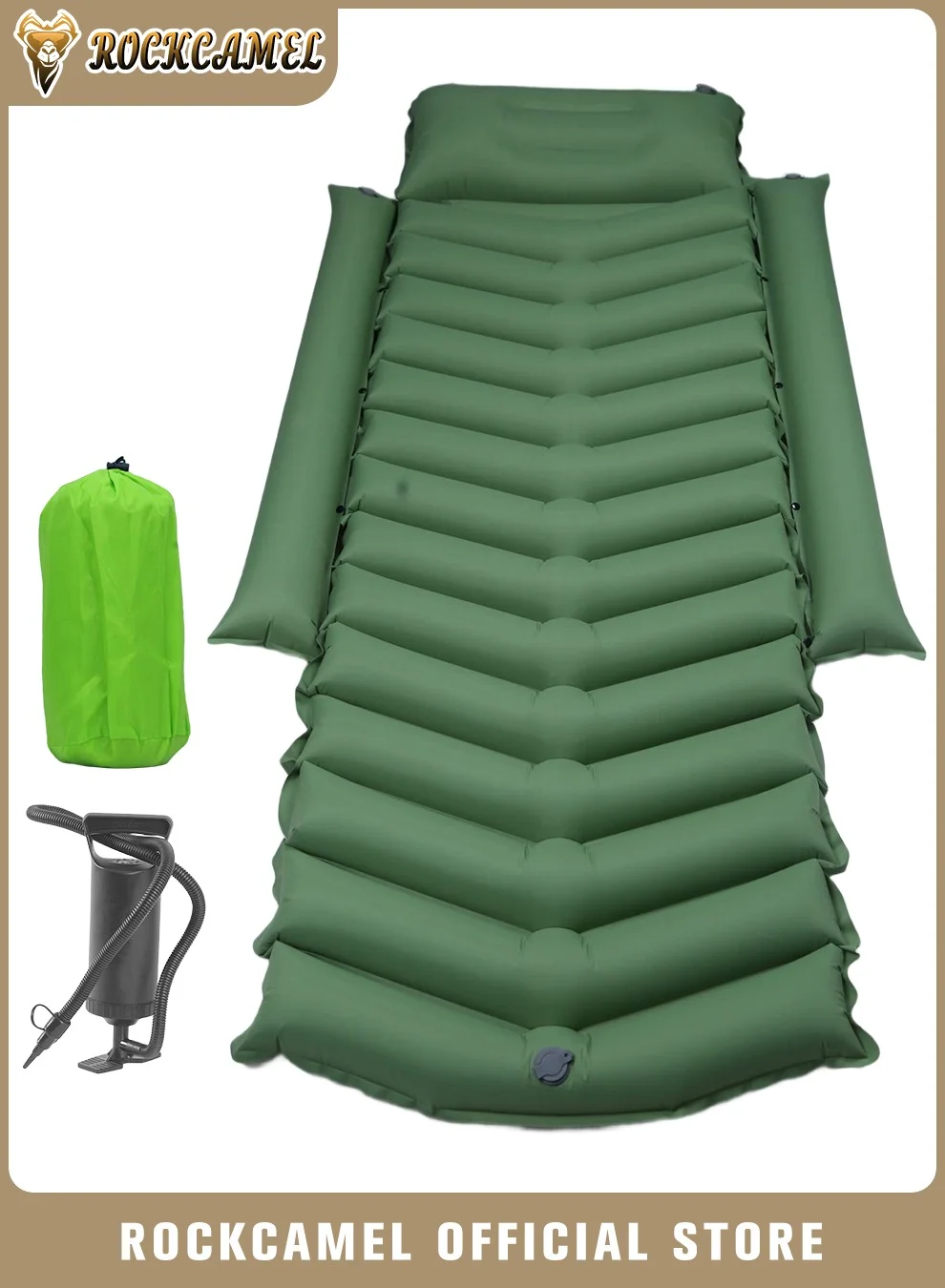 ROCKCAMEL Inflatable Camping Sleeping Pad, Premium Lightweight Air Mattress for Outdoor Hiking and Travel (190x68cm) gixts