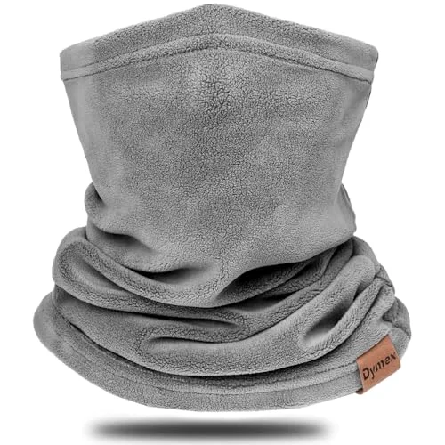Premium Fleece Neck Warmer Gaiter Windproof Face Mask for Winter Skiing and Motorcycling (Grey, One Size) nl9ar