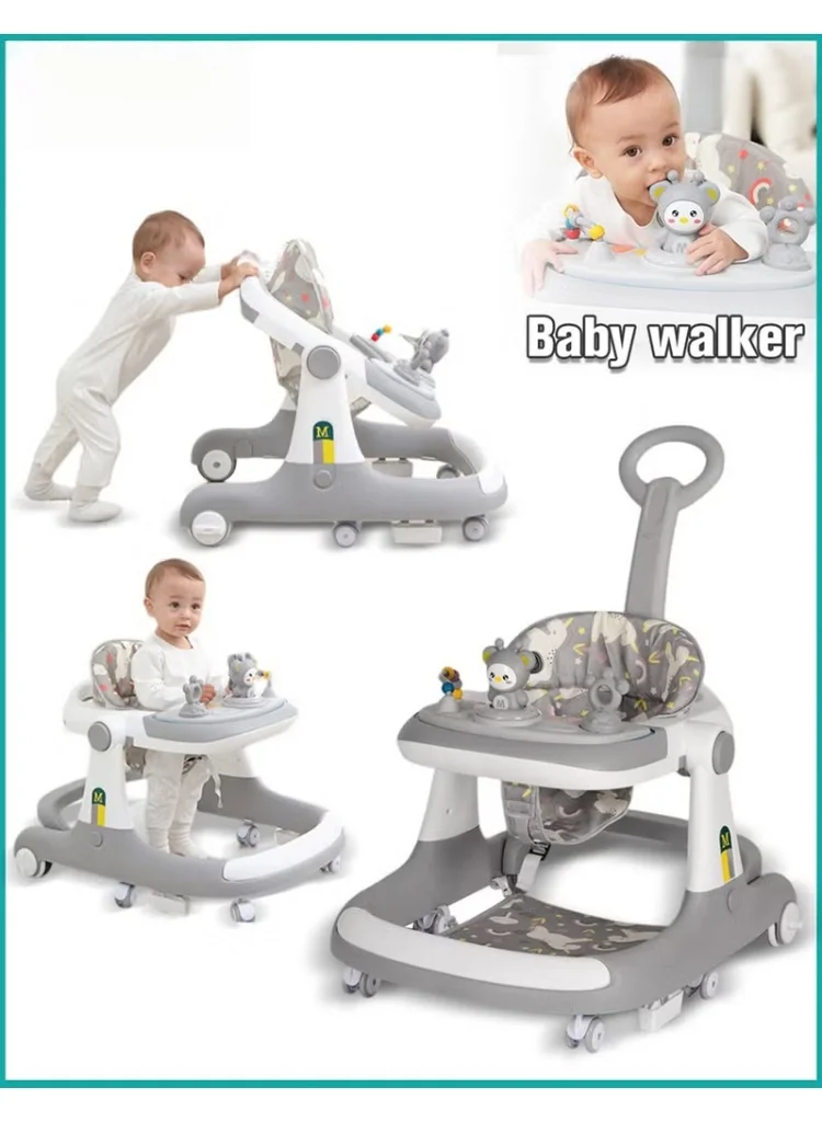 HOOKOR 3-in-1 Baby Walker with Parent Push Handle and Comfortable Seat Cushion (Adjustable, Infants) gigvd
