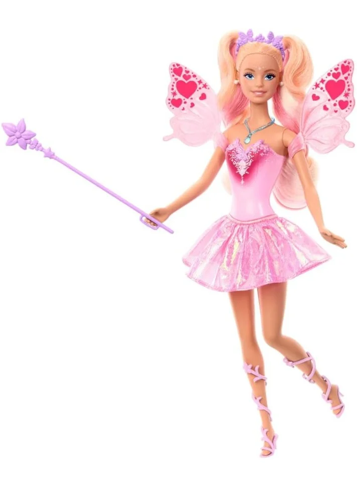 Fashion Doll Fantasy Fairy Set with Toy Wand and Fashion Accessories (Color-Changing Wings and Outfit, 30 cm) 40xct