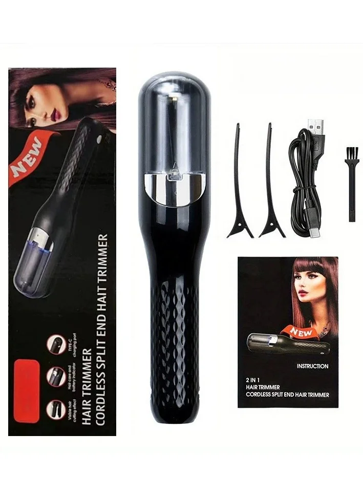 JoyousSto 2-in-1 Professional Split End Hair Trimmer and Styling Tool (Black) zd9qf