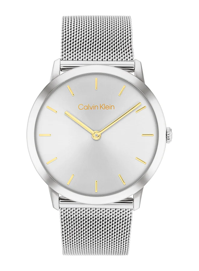 Premium Analog Round Stainless Steel Wrist Watch (Silver, 37.5 mm) Unisex Quartz Timepiece 5pj91
