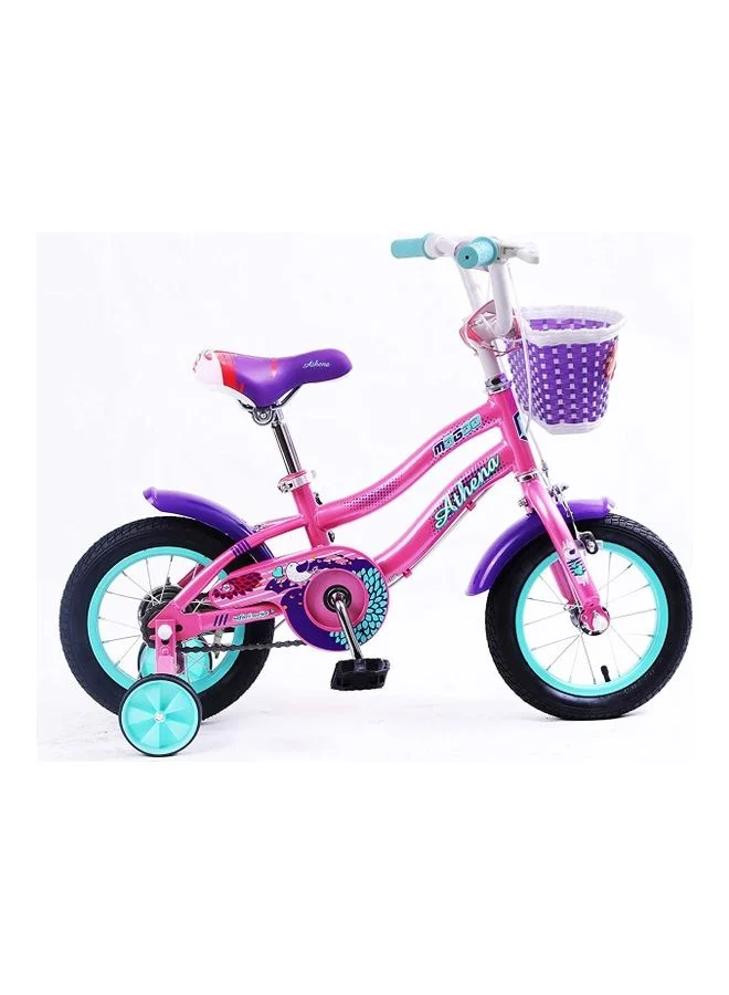 Mogoo Athena Kids Bike with Adjustable Seat and Durable Iron Frame (Pink, 12-Inch) 6xs1w