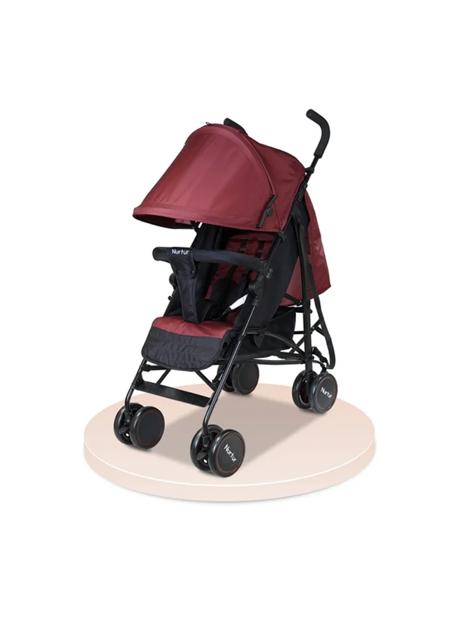 Nurtur Lightweight Travel Stroller with 5-Point Safety Harness and Storage Basket (Red, 0-36 Months) 4dgqc