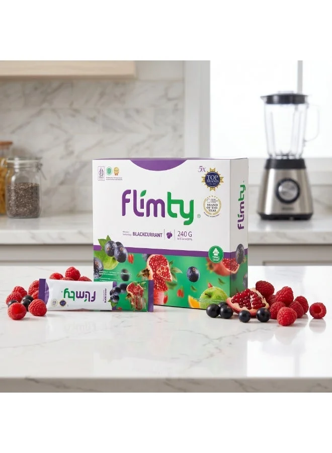 Flimty Fiber Drink Powder Supplement Blackcurrant Flavor (16 Sachets) bj3qb