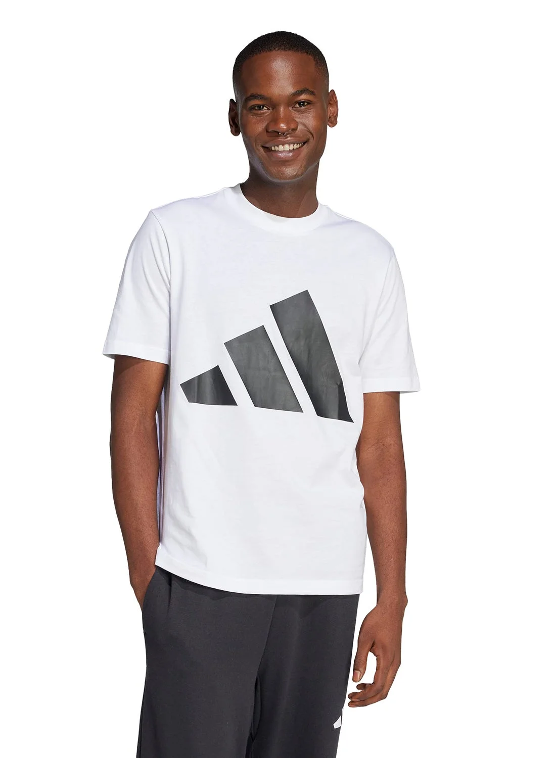 Sport Single Jersey Big Logo T-Shirt Premium Cotton Crew Neck Casual Tee for Men dztw2