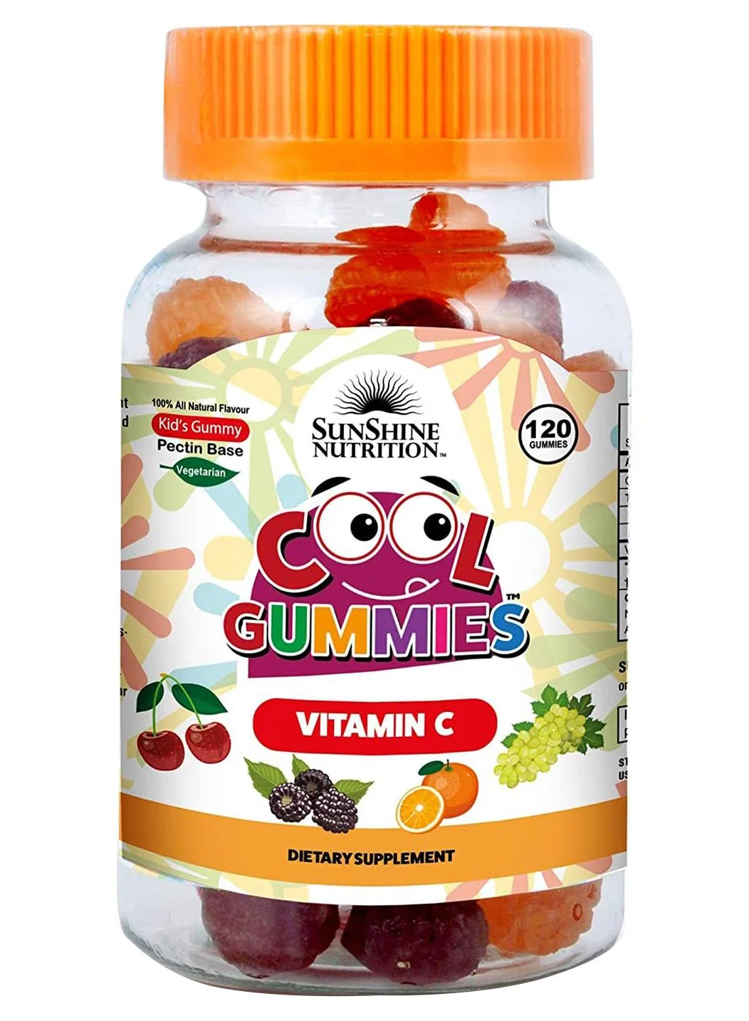 Sunshine Nutrition Vitamin C Gummies for Kids (Vegetarian, 120 Gummies) wreu4