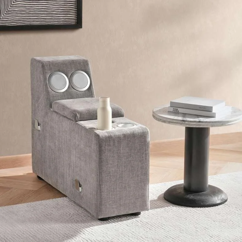 Pan Home Reem Console Table Modern Minimalist Entryway Furniture (Grey, 120 cm) c4mm5