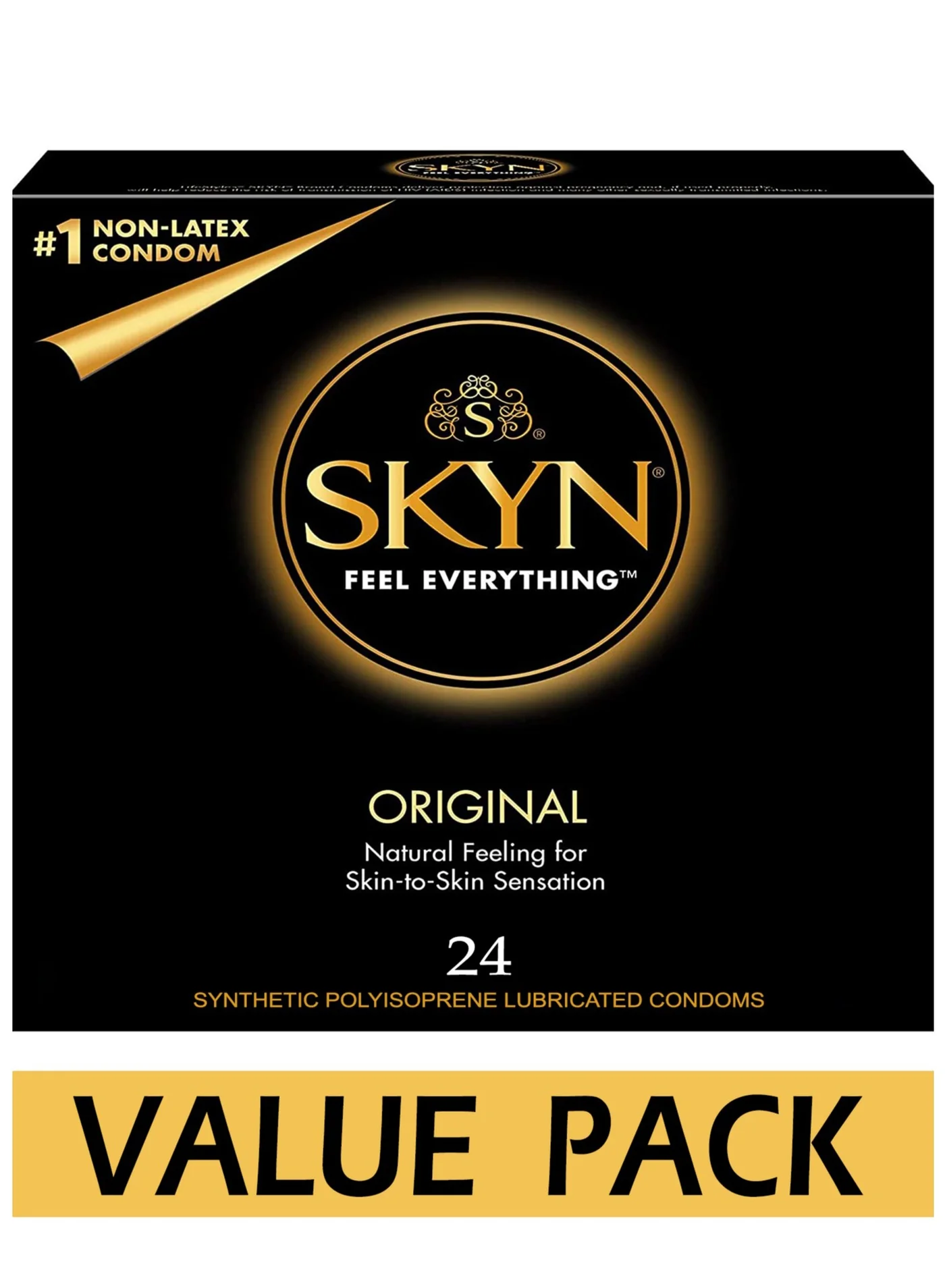 Premium Non-Latex Lubricated Condoms for Natural Skin-to-Skin Sensation (24-Piece Pack) pttfr