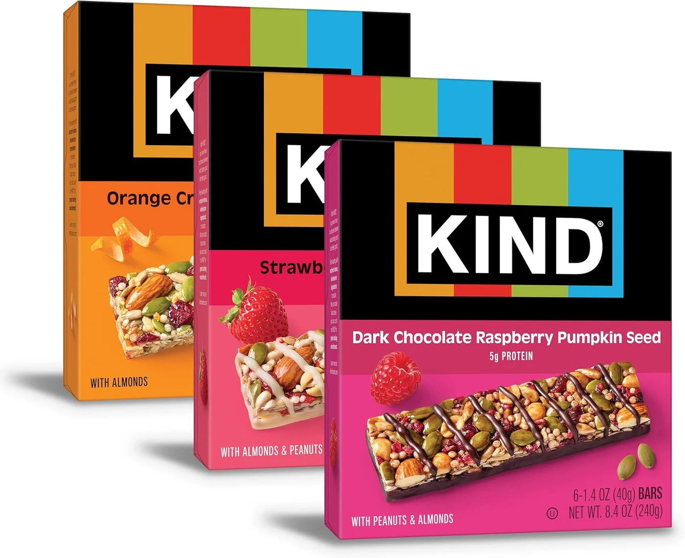 Premium Fruit and Nut Snack Bars Variety Pack (Strawberry, Dark Chocolate Raspberry, Orange Cranberry) - 18 Count id94f
