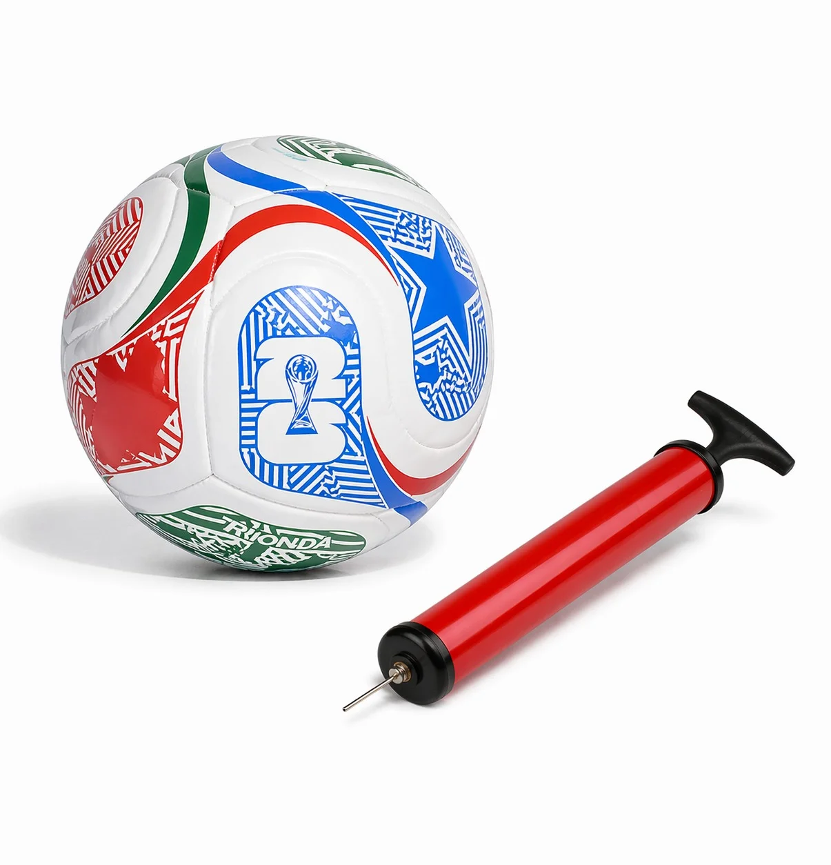 Golden Kick Soccer Ball Size 5 with Portable Air Pump (Durable Training Football for Kids & Adults) k6sw7