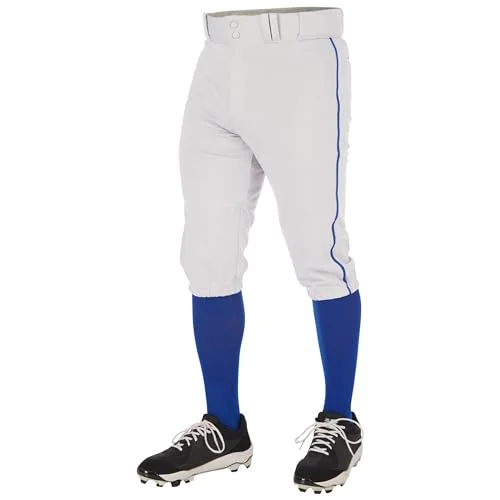 Premium Youth Baseball Knickers with Braid Athletic Pants (White/Royal, Youth XLarge) s8agr