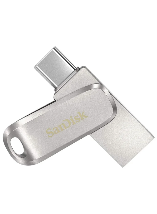 Premium Dual Drive Luxe USB Type-C Flash Drive High-Speed Data Transfer (Silver, 256GB) vzm7j