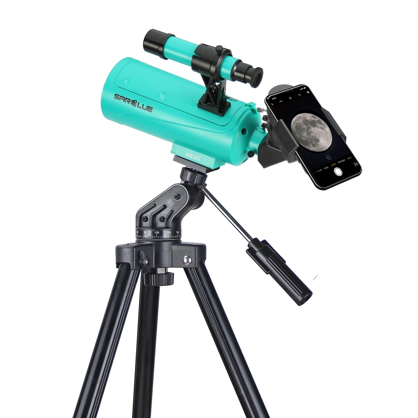 SARBLUE Maksutov-Cassegrain Telescope Mak60 Portable Astronomy Set with Adjustable Tripod and Phone Adapter (60mm Aperture, 750mm Focal Length) elbju