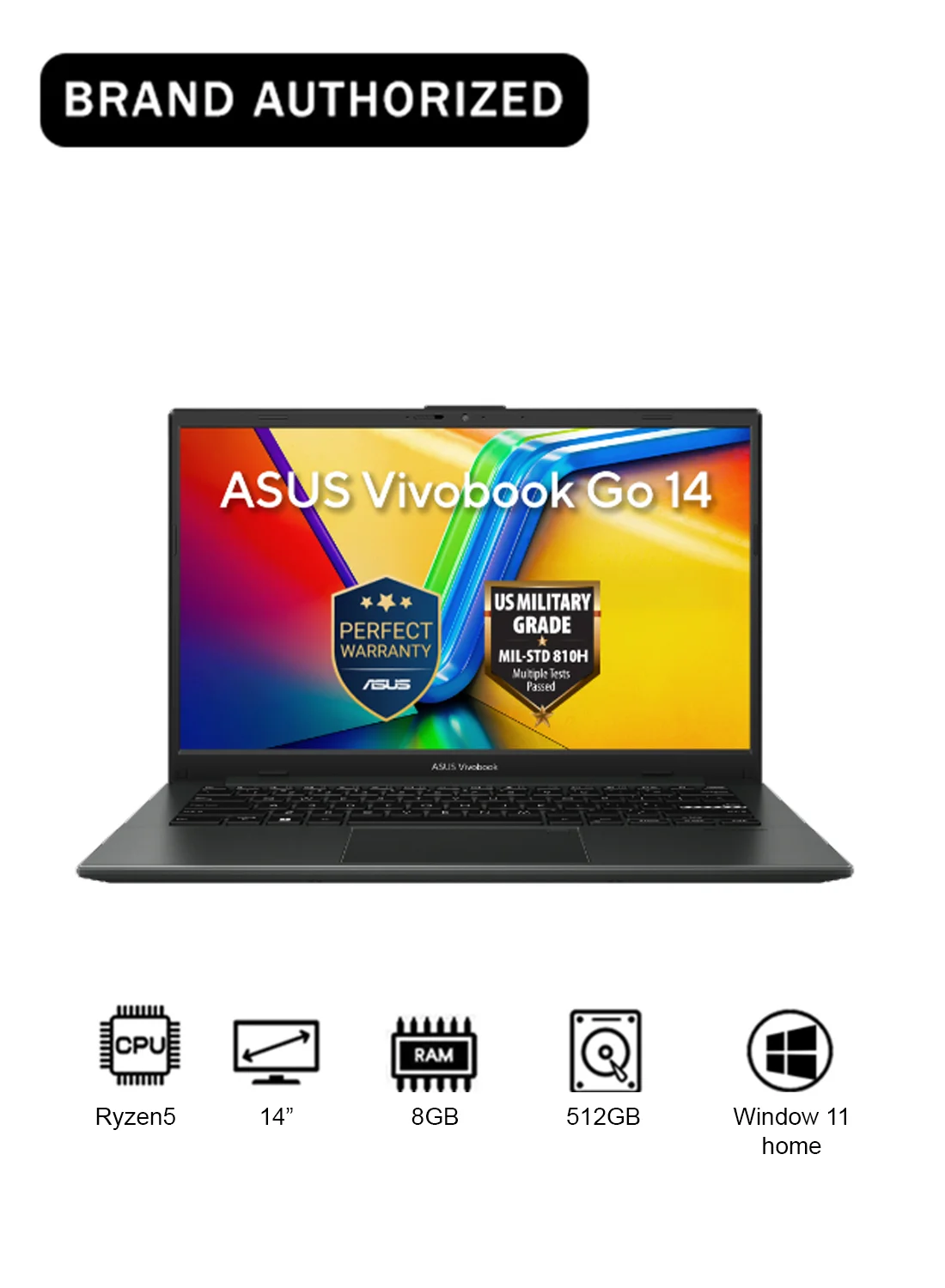 14-Inch Portable Laptop, AMD Ryzen 5 Processor, 8GB RAM, 512GB SSD, Windows 11 Home, High-Definition Display (Black, 14-Inch) 7f6d8