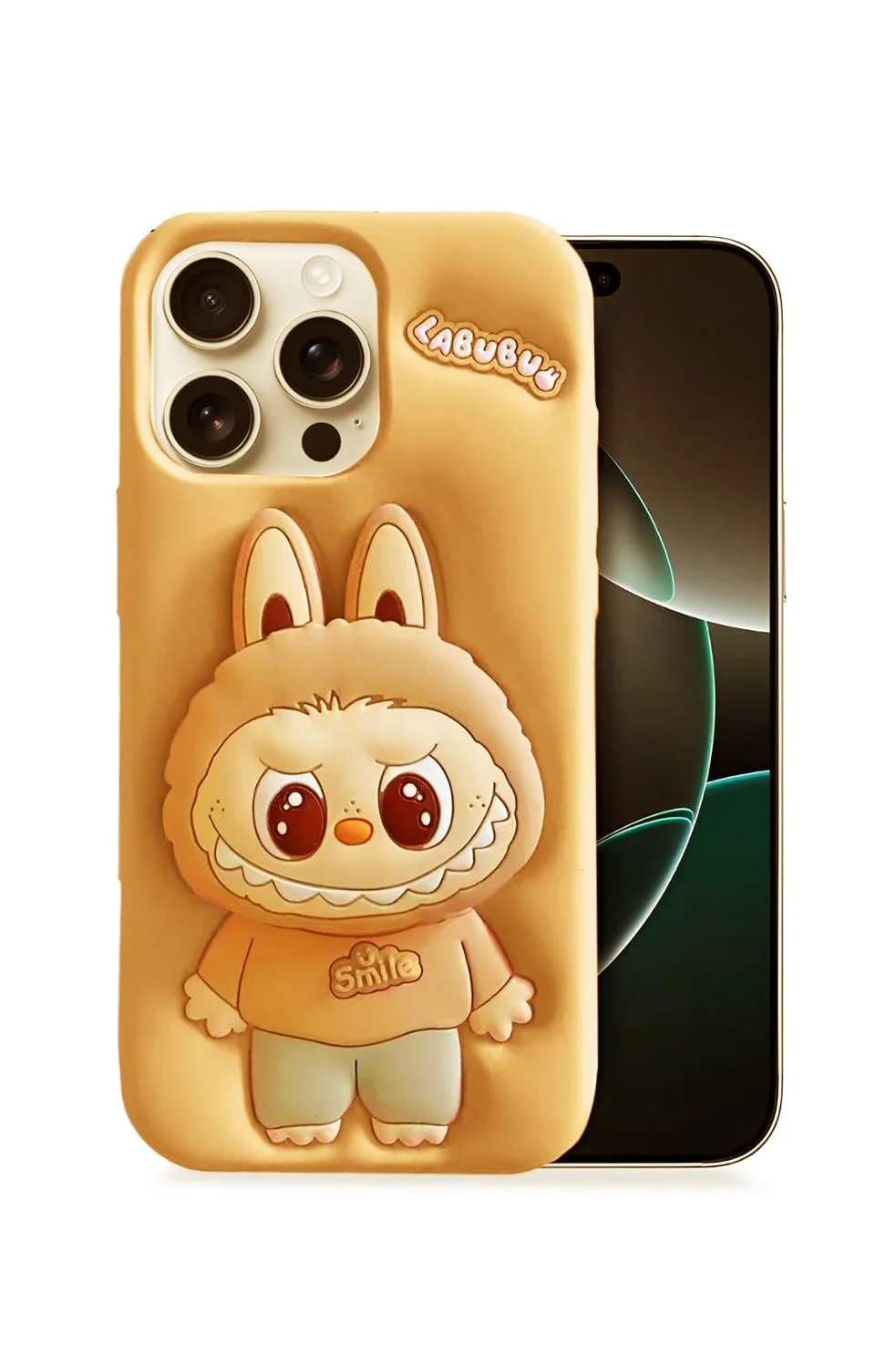 Premium Cartoon Character Smartphone Case with 3D Pop-up Holder Shockproof Silicone Cover for 16 Pro Max (Multicolor, 17 cm) 8uxs2
