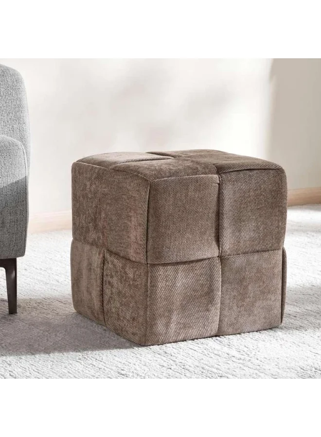 Pan Home Woven Pouf Footstool (Brown, 45 cm x 45 cm x 30 cm) Premium Textured Ottoman for Living Room 3uq4t