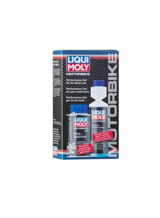 LIQUI MOLY 4T Motorbike Performance Set Premium Engine Oil and Additive Kit (1 L) f9gza