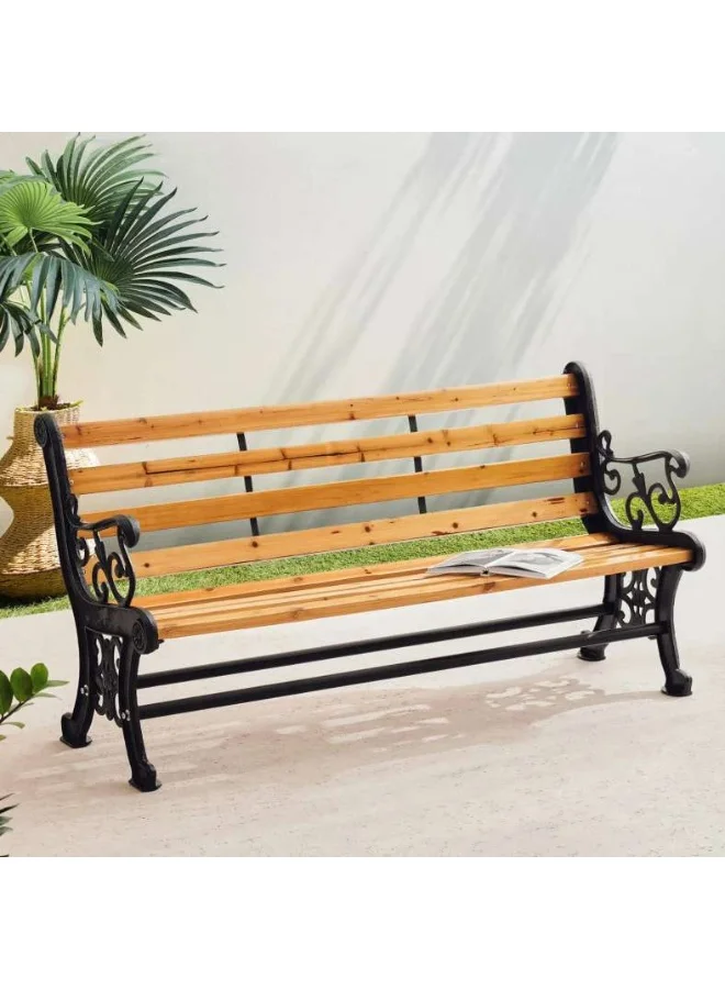 Pan Home Osuka Outdoor 3-Seater Garden Bench (Brown, 150 cm) jh3jv