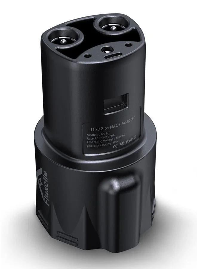 Fluxelle J1772 to Electric Vehicle Charging Adapter (80A, 250V) Premium Connector for Public Charging Stations vr2bd