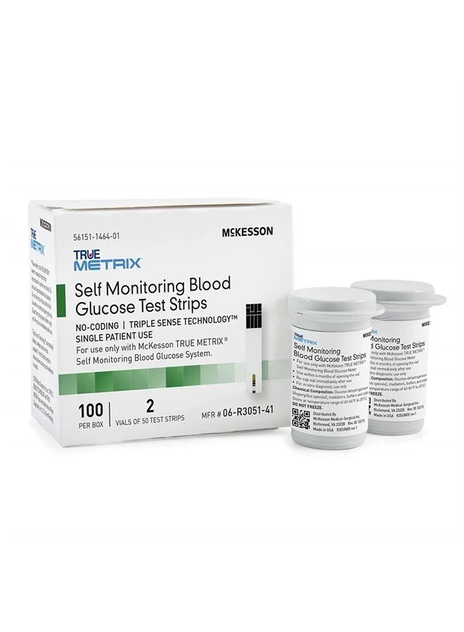 McKesson Blood Glucose Test Strips for Diabetes Monitoring System (100 Strips, 1 Pack) qhmbe