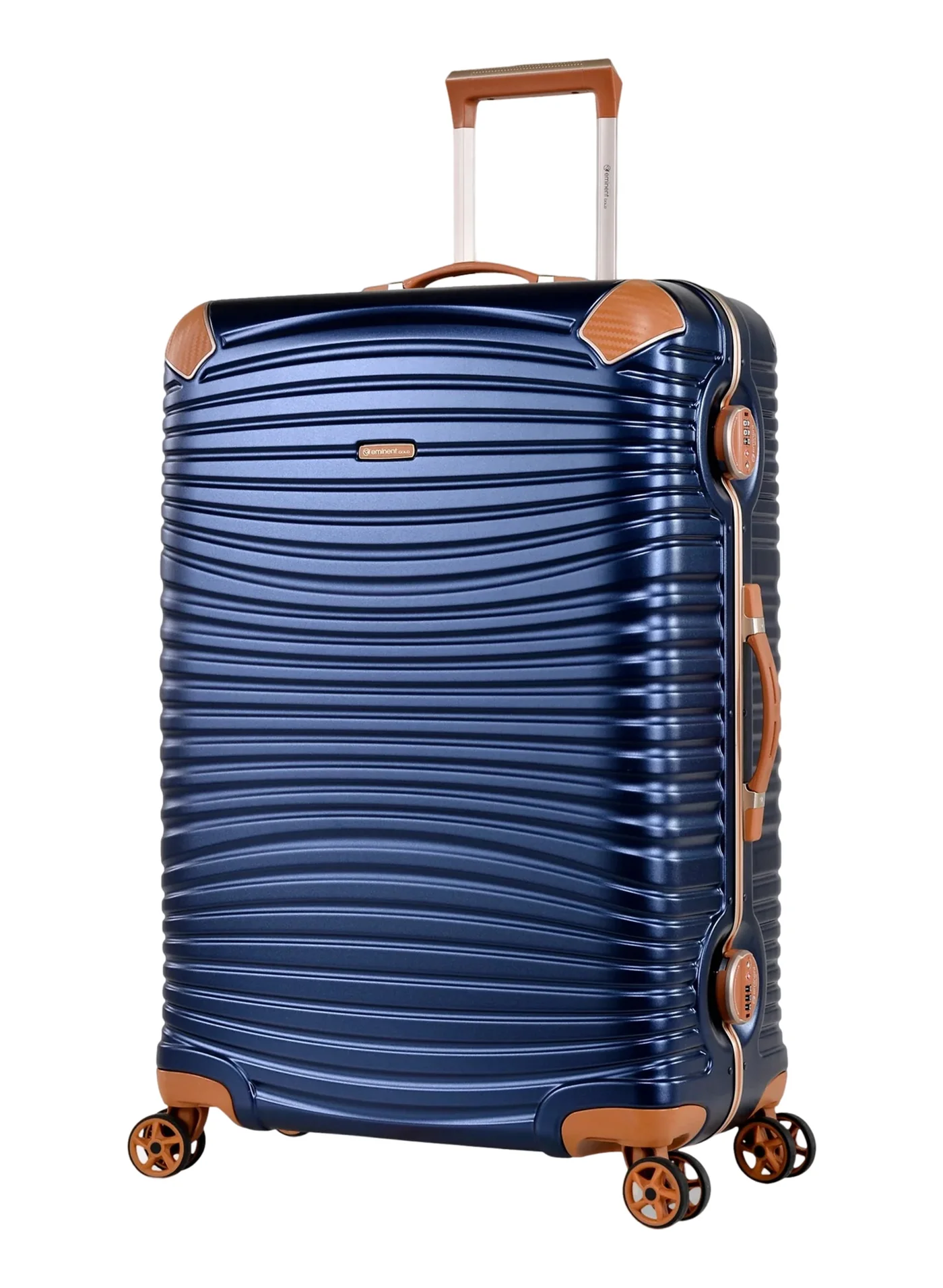 Eminent Hard Case Travel Luggage Makrolon Polycarbonate Suitcase with Aluminum Frame and Double TSA Lock (Gold, Large) 64a3x