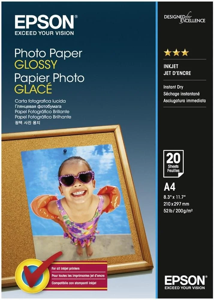 Premium A4 Glossy Photo Paper High-Resolution Inkjet Printing Sheets (20 Sheets) z7hxi