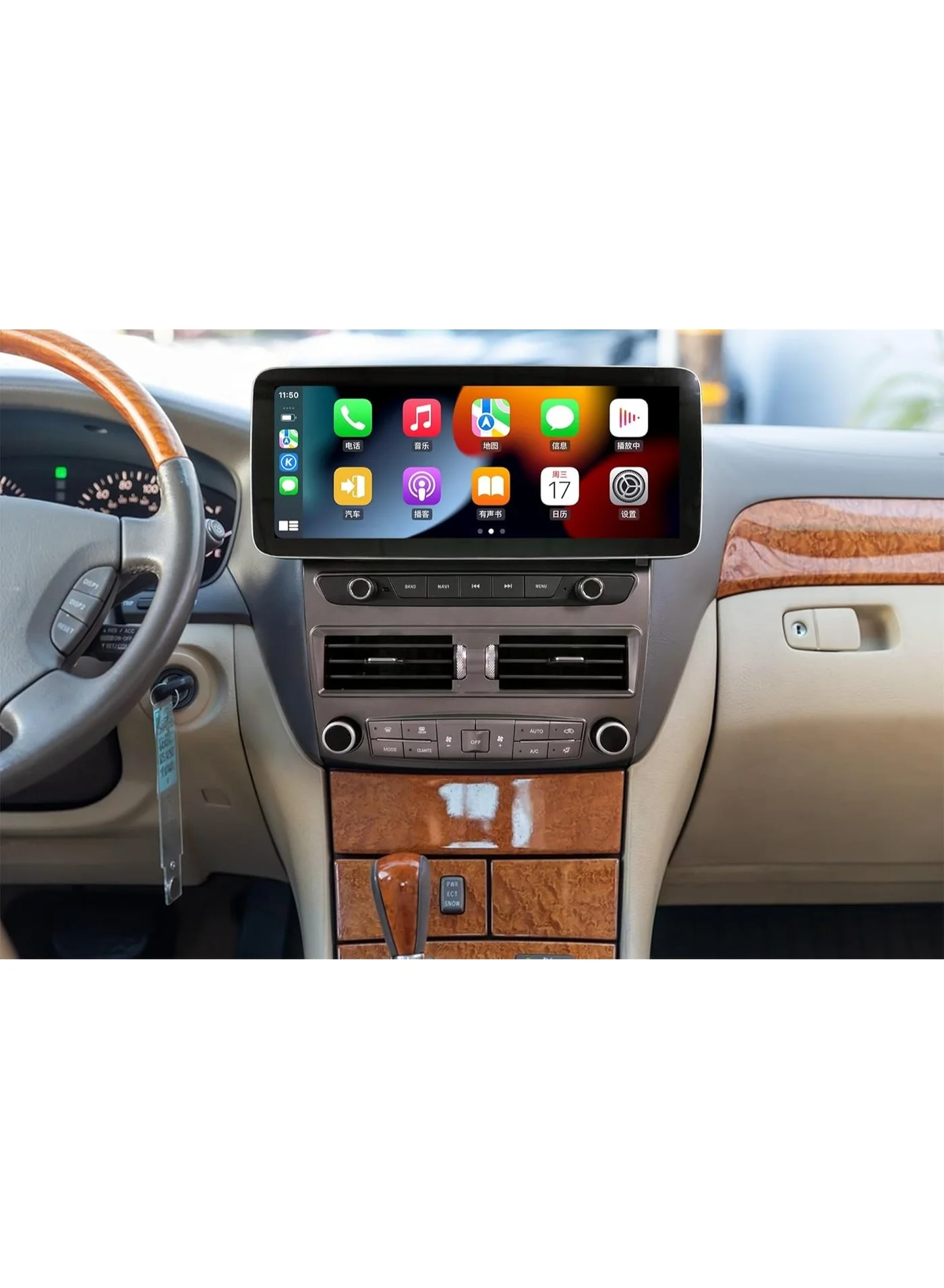 Vierex 12.3 Inch Android Car Multimedia Player for LS430 2001-2006 Premium Wireless CarPlay and Android Auto Integration (4GB RAM) pg358