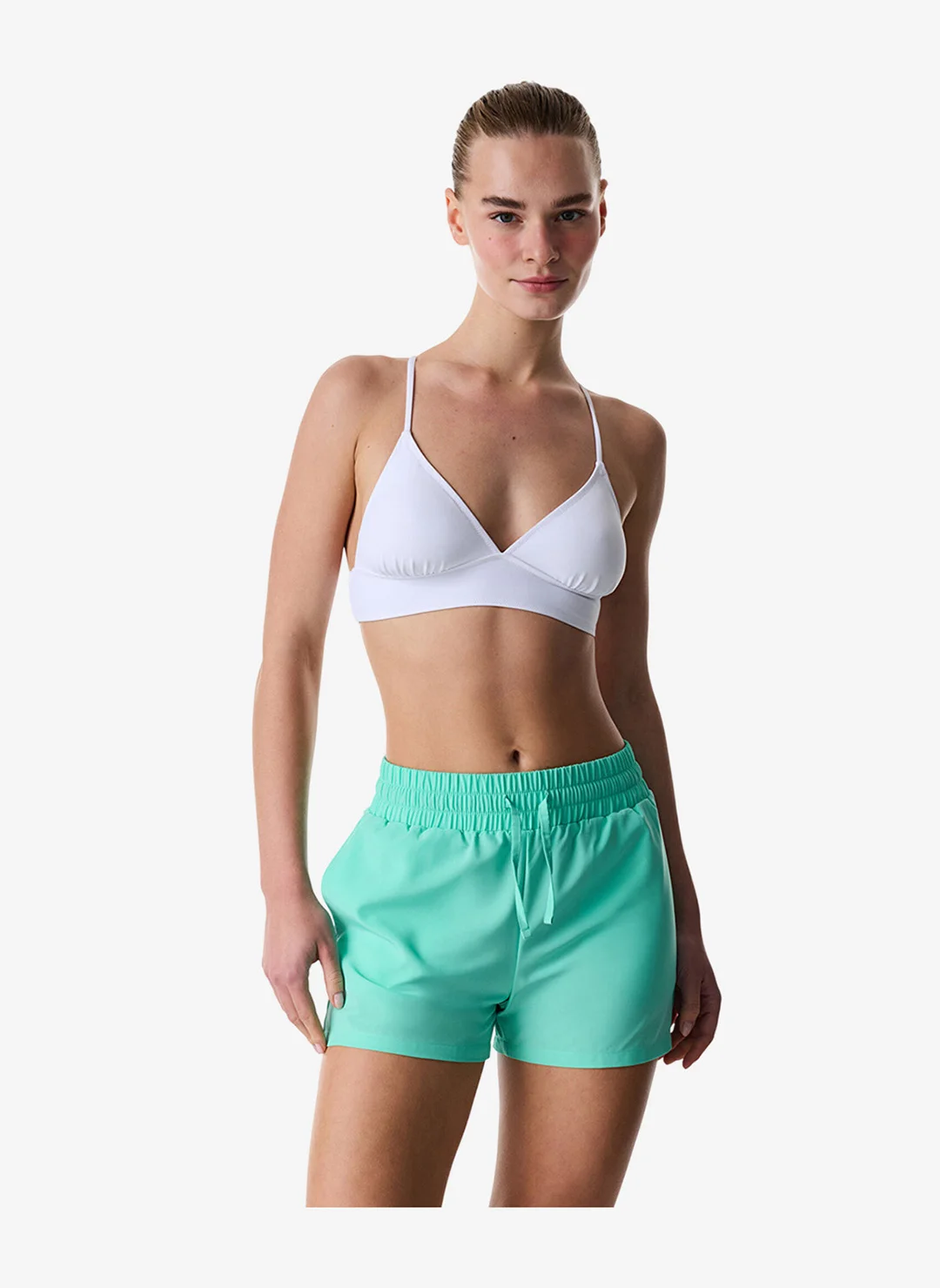 Penti Women Beach Shorts Sea Mint Polyester Blend Lightweight Casual Summer Wear r2nuz