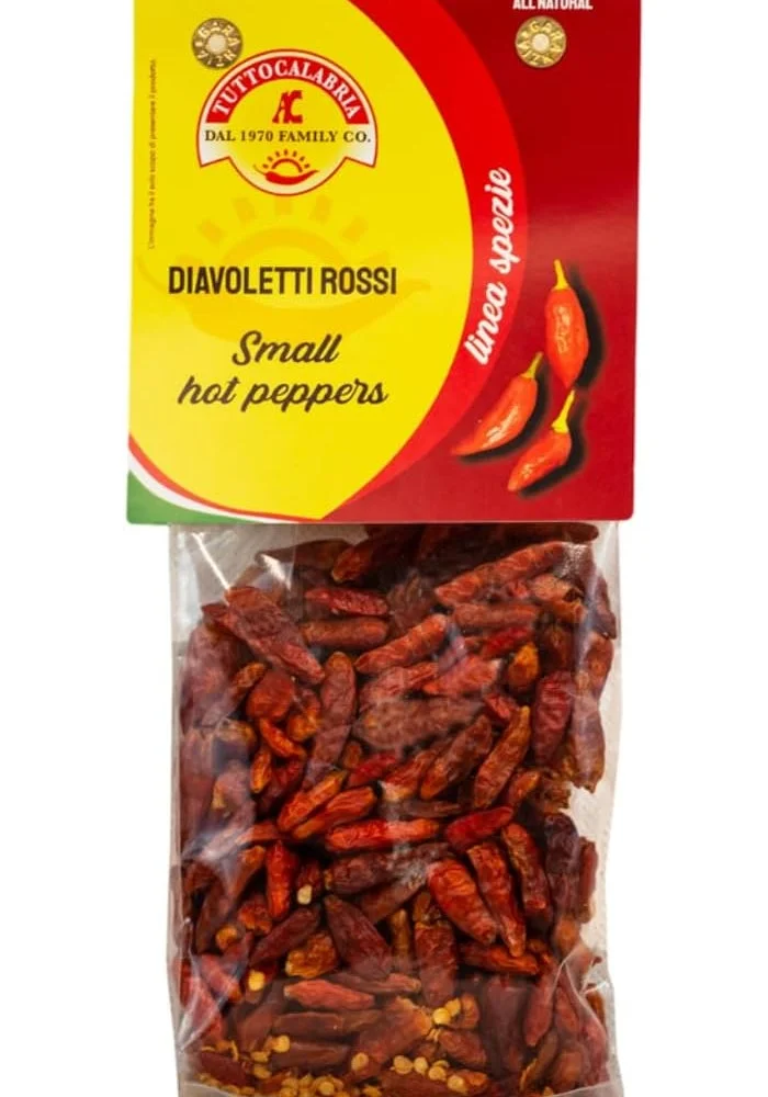 Tutto Calabria Calabrian Diavoletti Rossi Dried Spicy Hot Chili Peppers (Premium Quality, 50g) kxsud