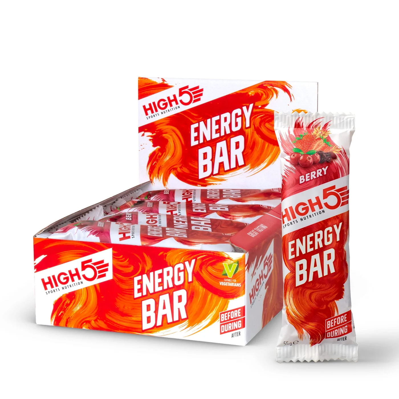 High5 Energy Bars Vegan Oat Snack Bars with Real Fruits for Running Cycling and Hiking (Berry, 12 x 55g) wwt83
