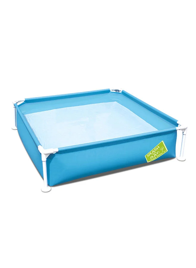 Premium Rectangular Frame Pool for Kids Durable PVC Backyard Swimming Pool (Blue, 122x122x30cm) gxqaq